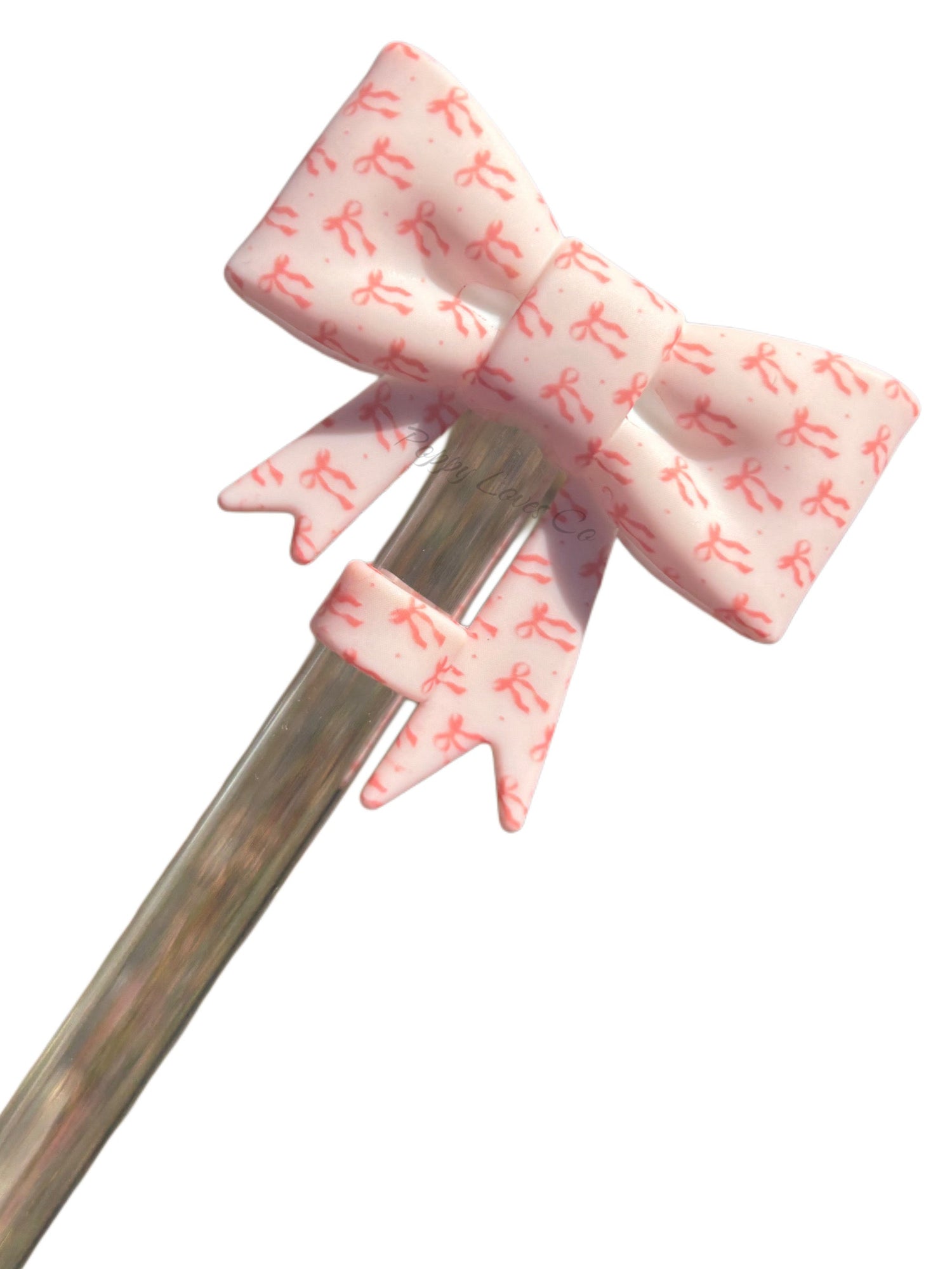 Silicone & Druzy Bow Straw Toppers