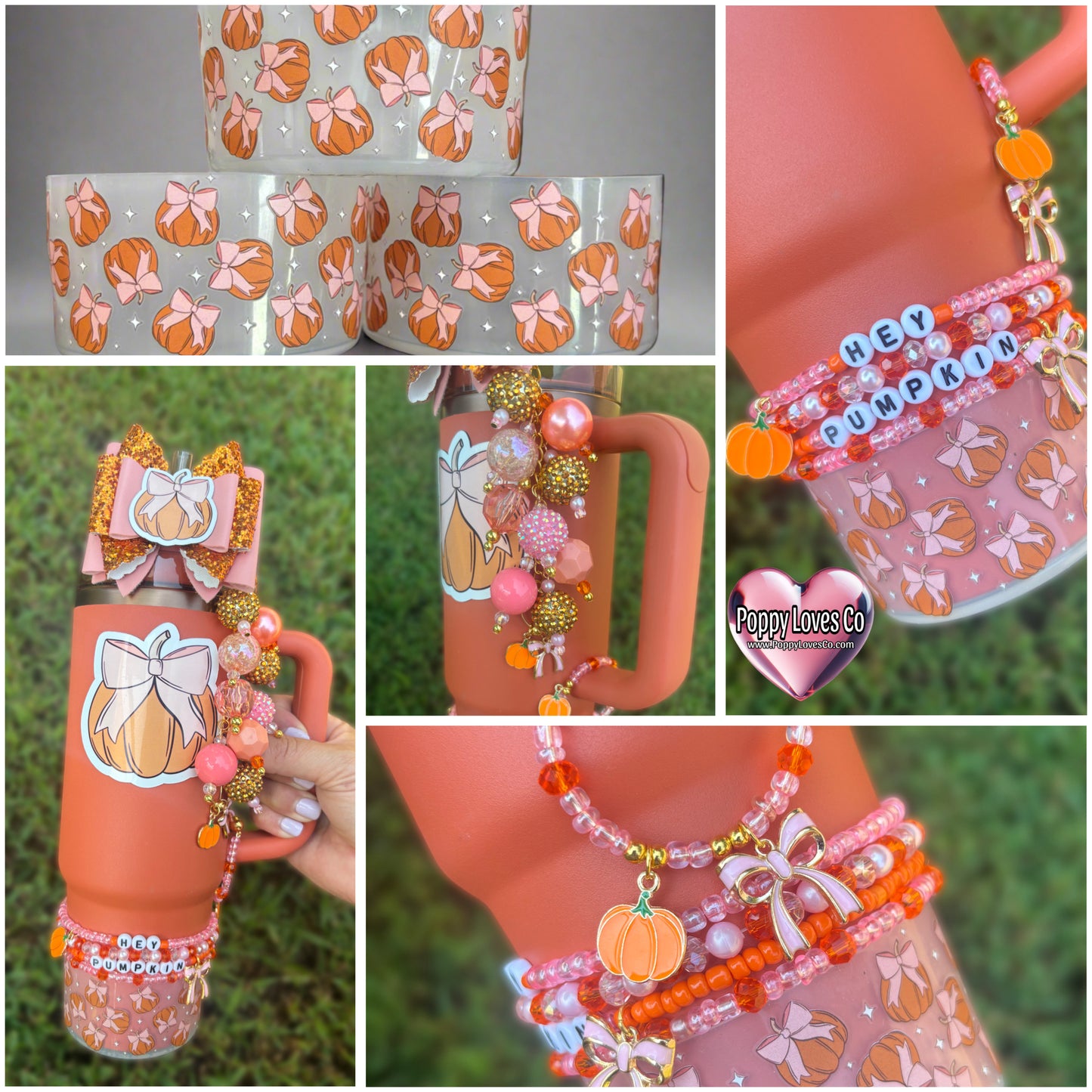 Pumpkin Bows Transparent Silicone Boot