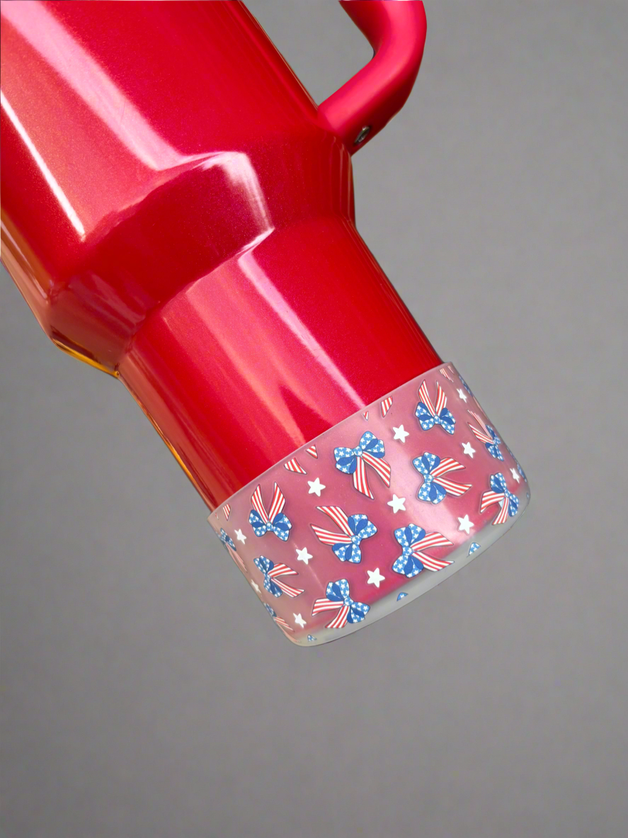 Botte en silicone transparente avec nœuds roses