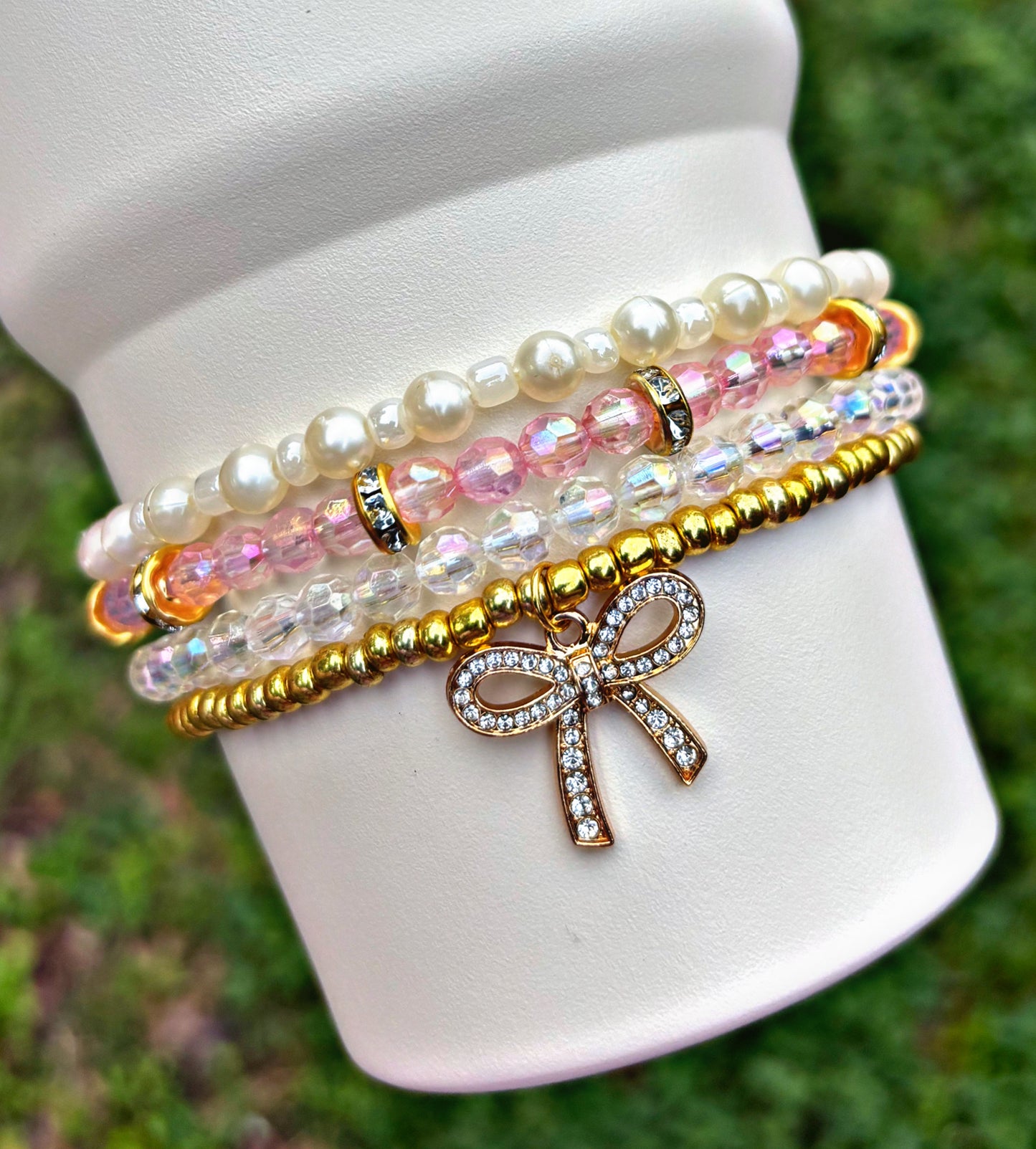Bougie Bow Cup Bracelets Gold Or Silver