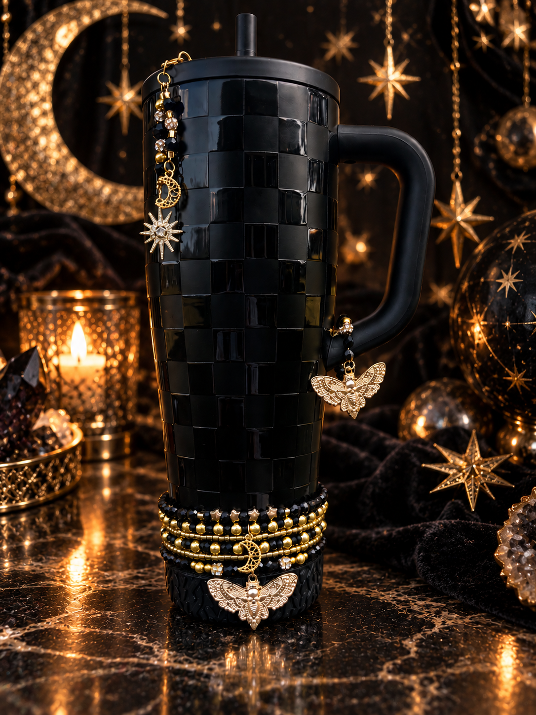 Black Magic Moth Magnetic Handle Charm