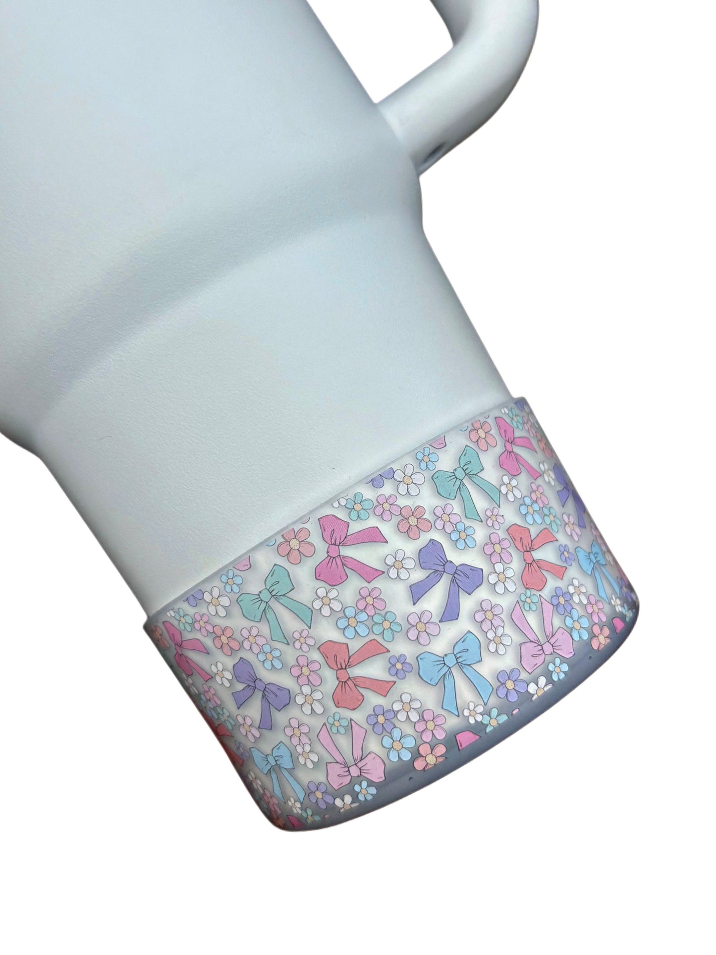 Botte en silicone transparente avec nœuds roses