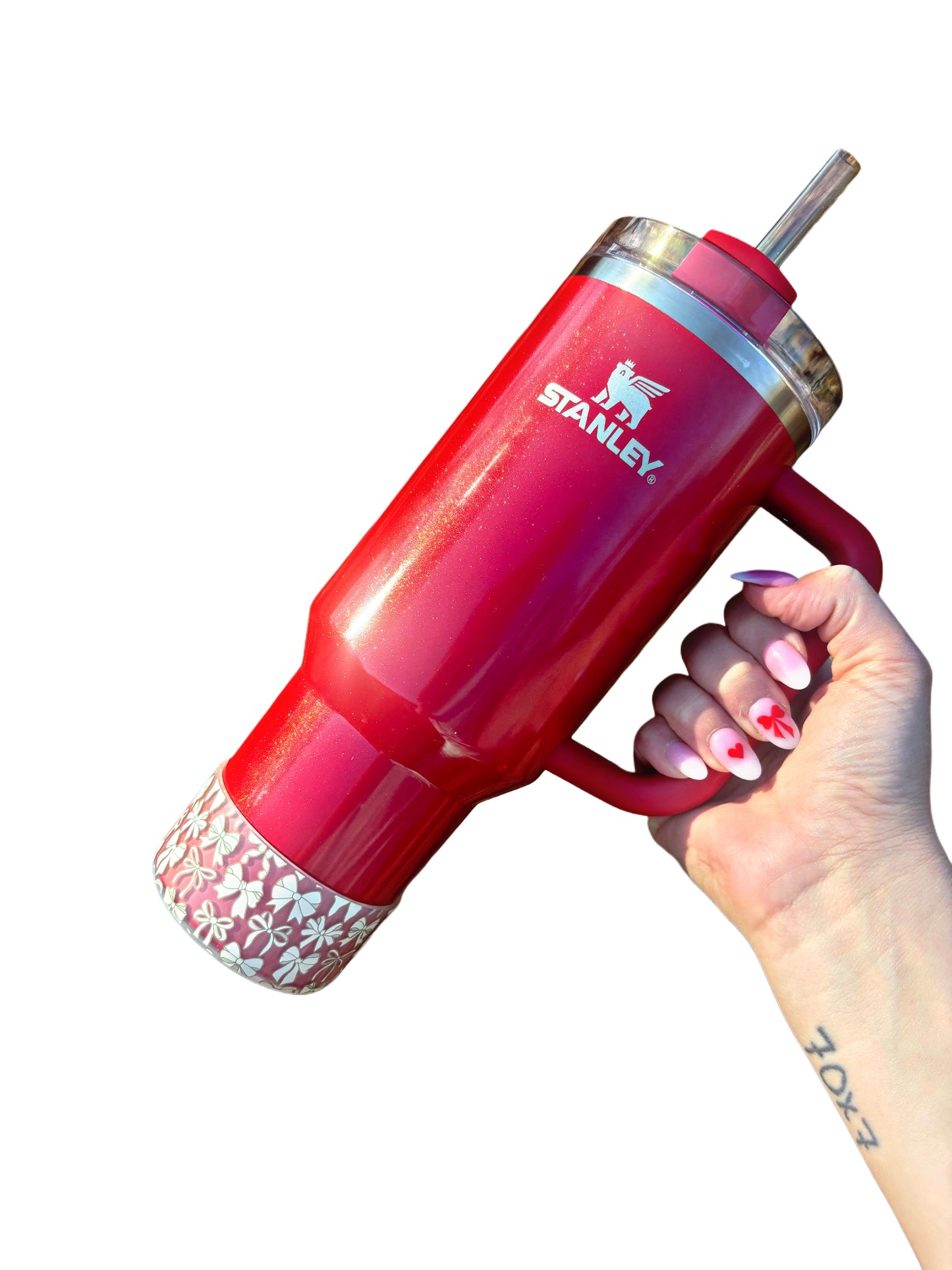 Botte en silicone transparente avec nœuds blancs
