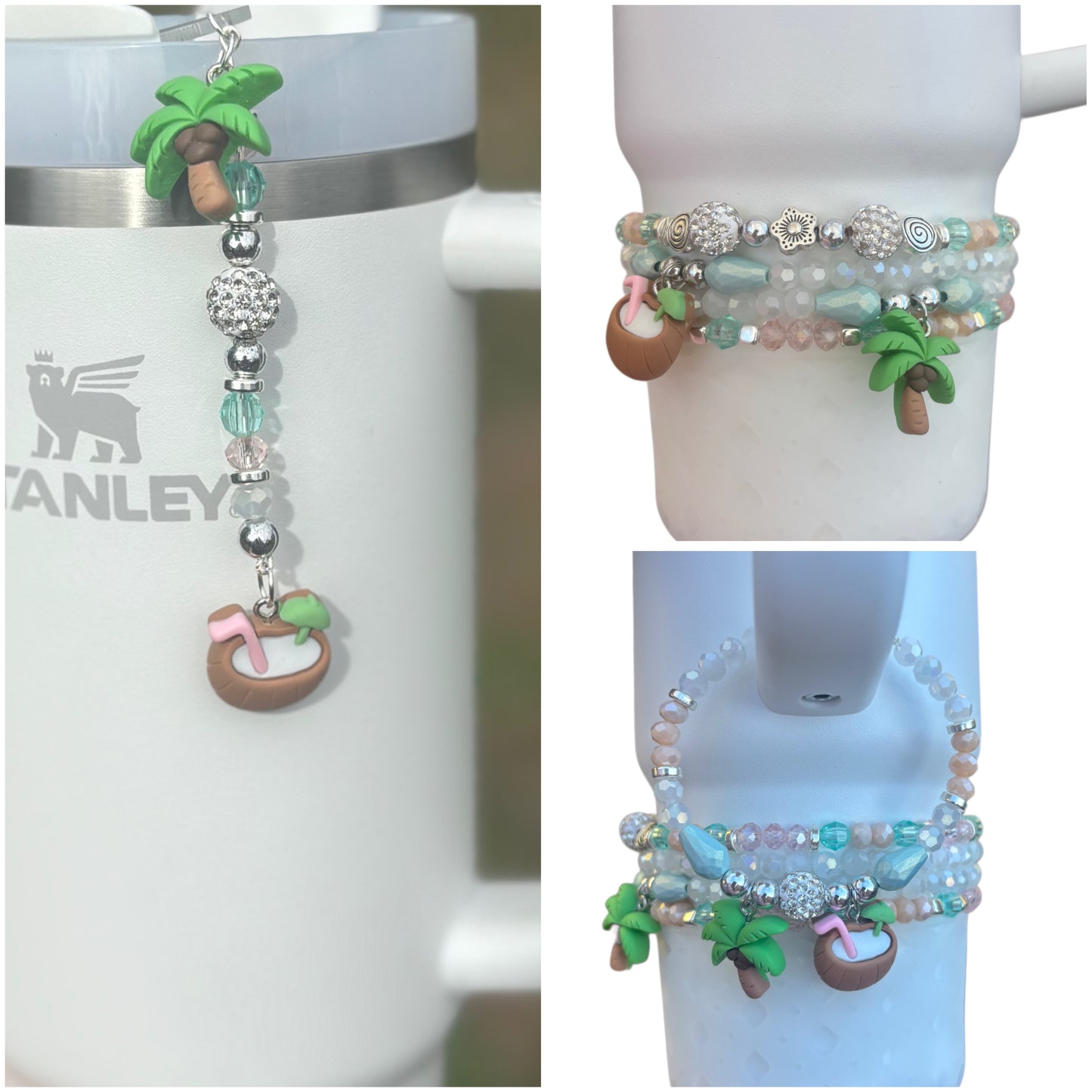 Cabana Straw Topper Dangle Charm