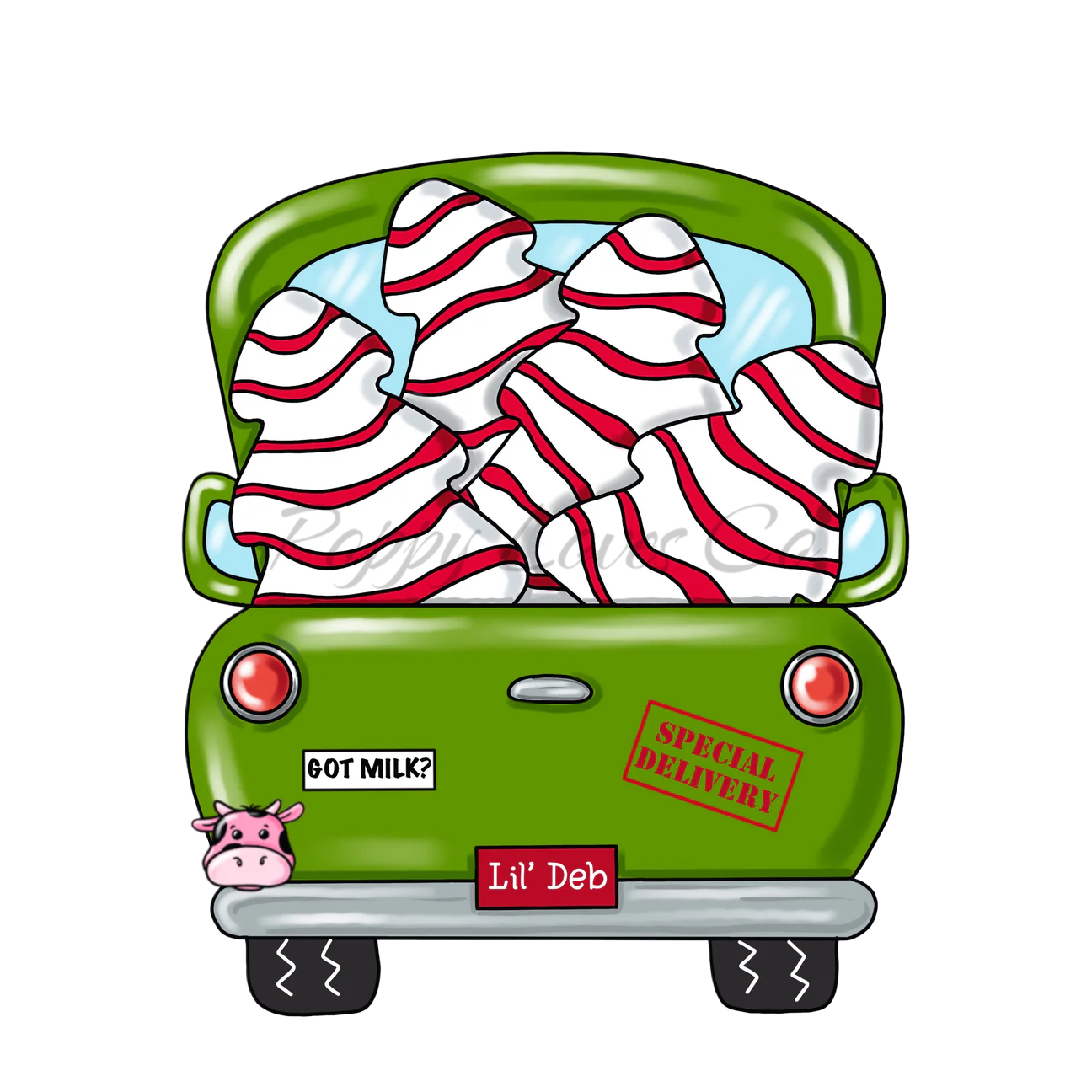 Aimant pour gobelet en forme de camion à gâteaux de Noël