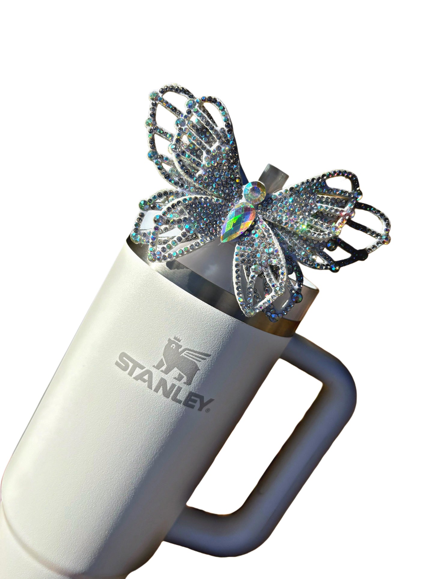 Topper en paille avec nœud papillon en diamant