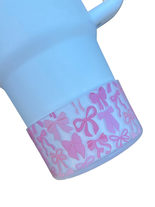 Botte en silicone transparente avec nœuds roses