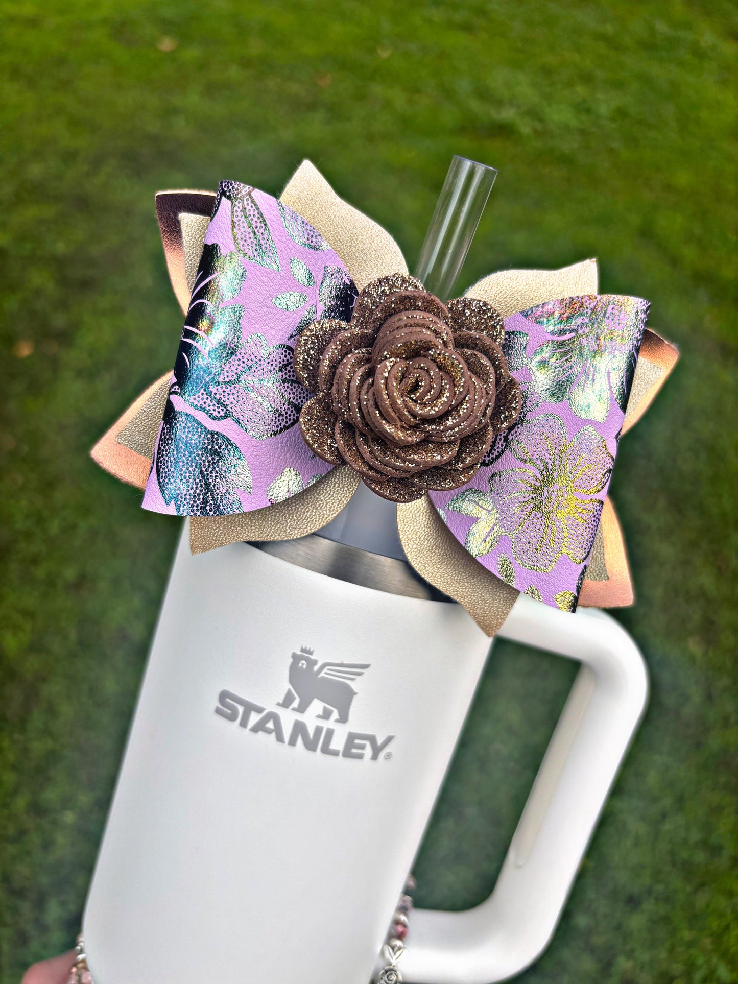 Polished Rose Gold Metallic Flower Bow