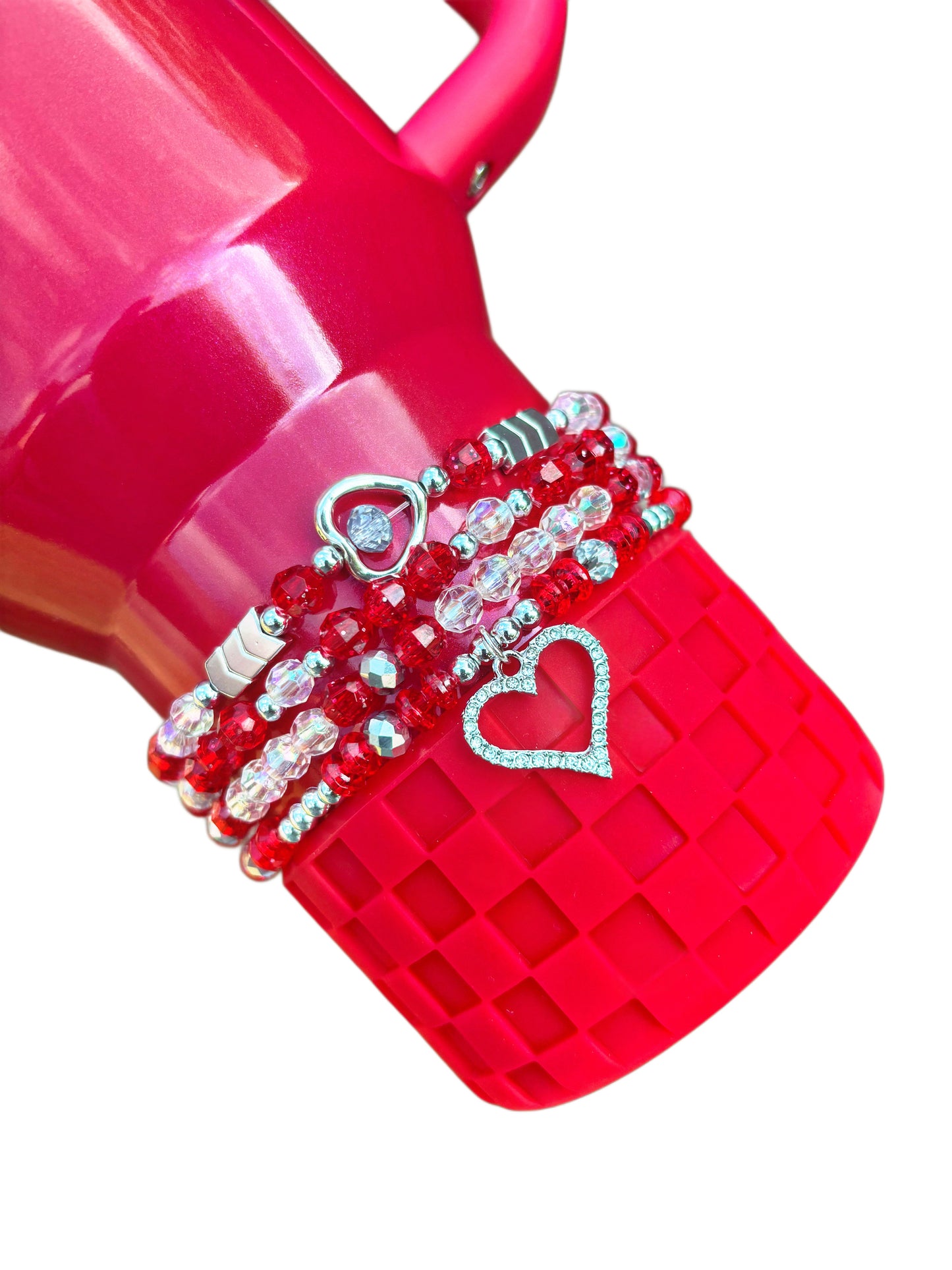 Botte en silicone à texture à carreaux rouges