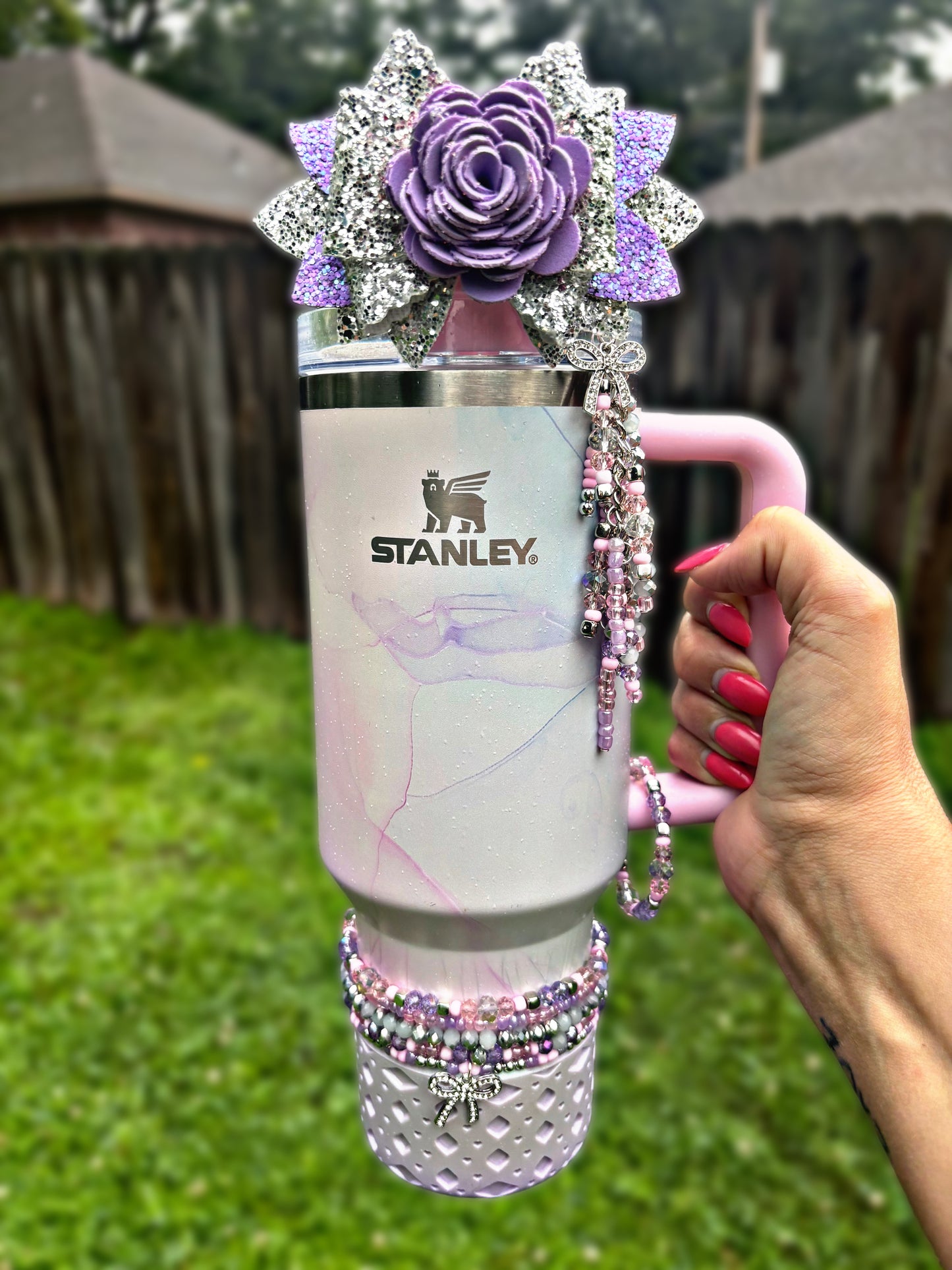 NEW Pink & Purple Watercolor Tulle Accessories