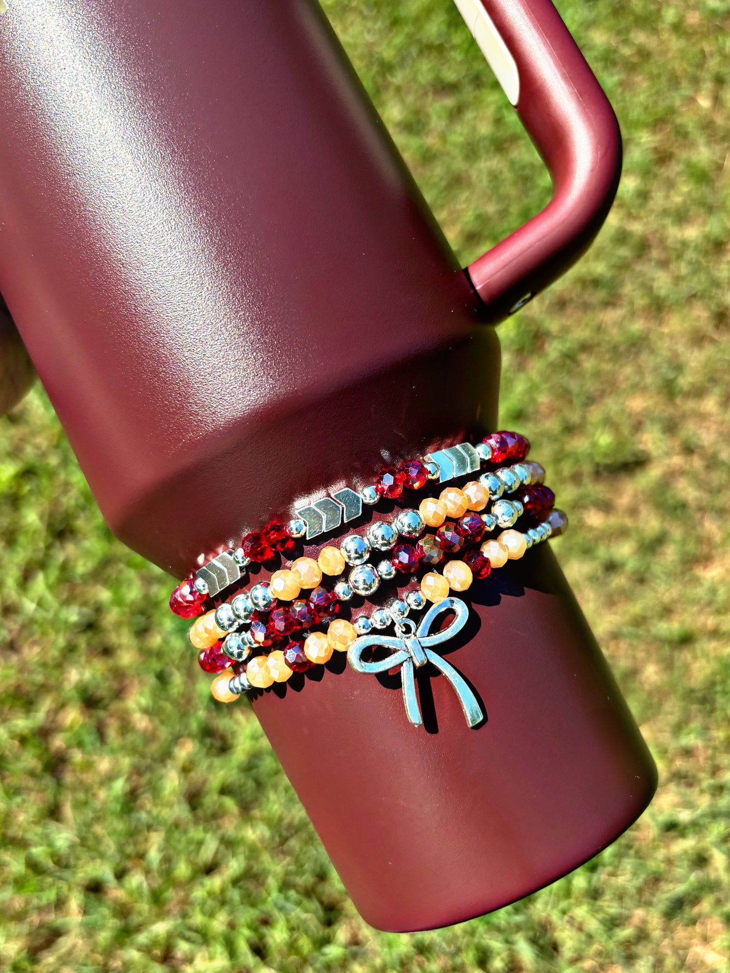 Cabernet Red Stanley Cup Bracelets.