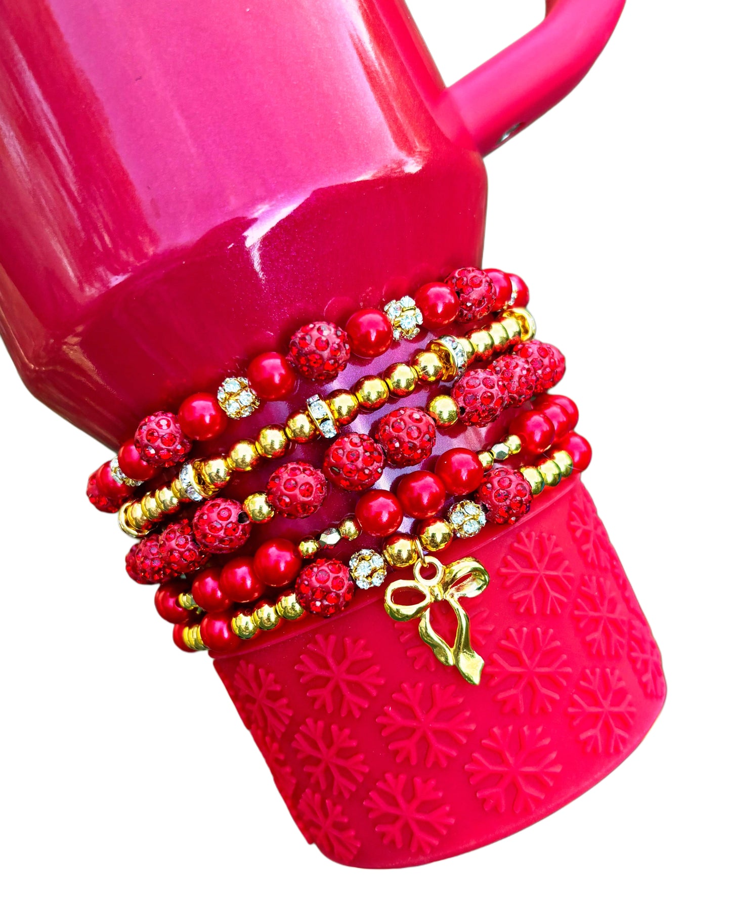 Bracelets coupe rouge écarlate