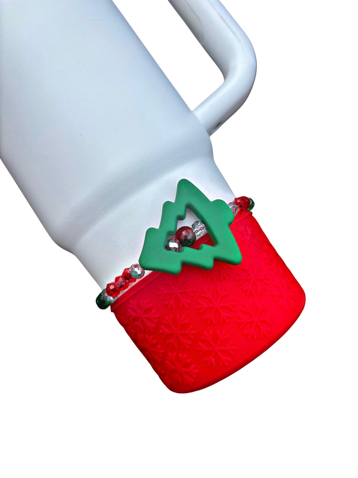 Red Snowflake Texture Silicone Boot