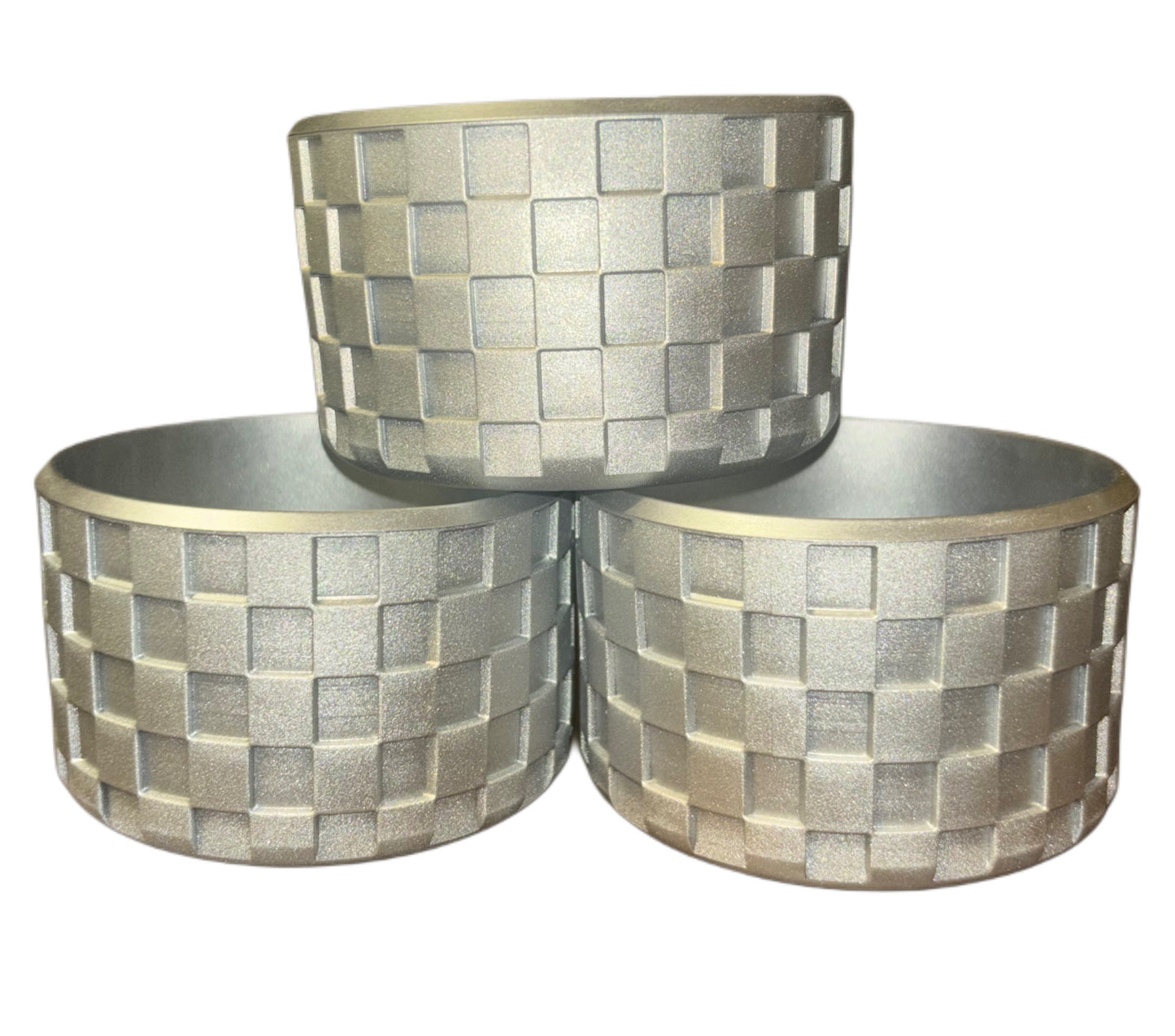 Bottes en silicone à texture à carreaux métallisés argentés