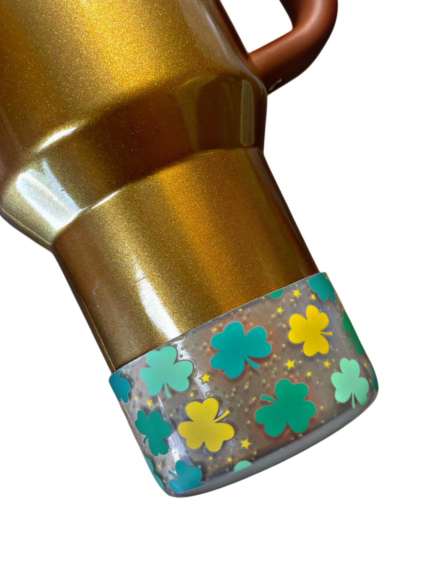 St. Patrick’s Lucky Clover Transparent Silicone Boot Green & Metallic Gold