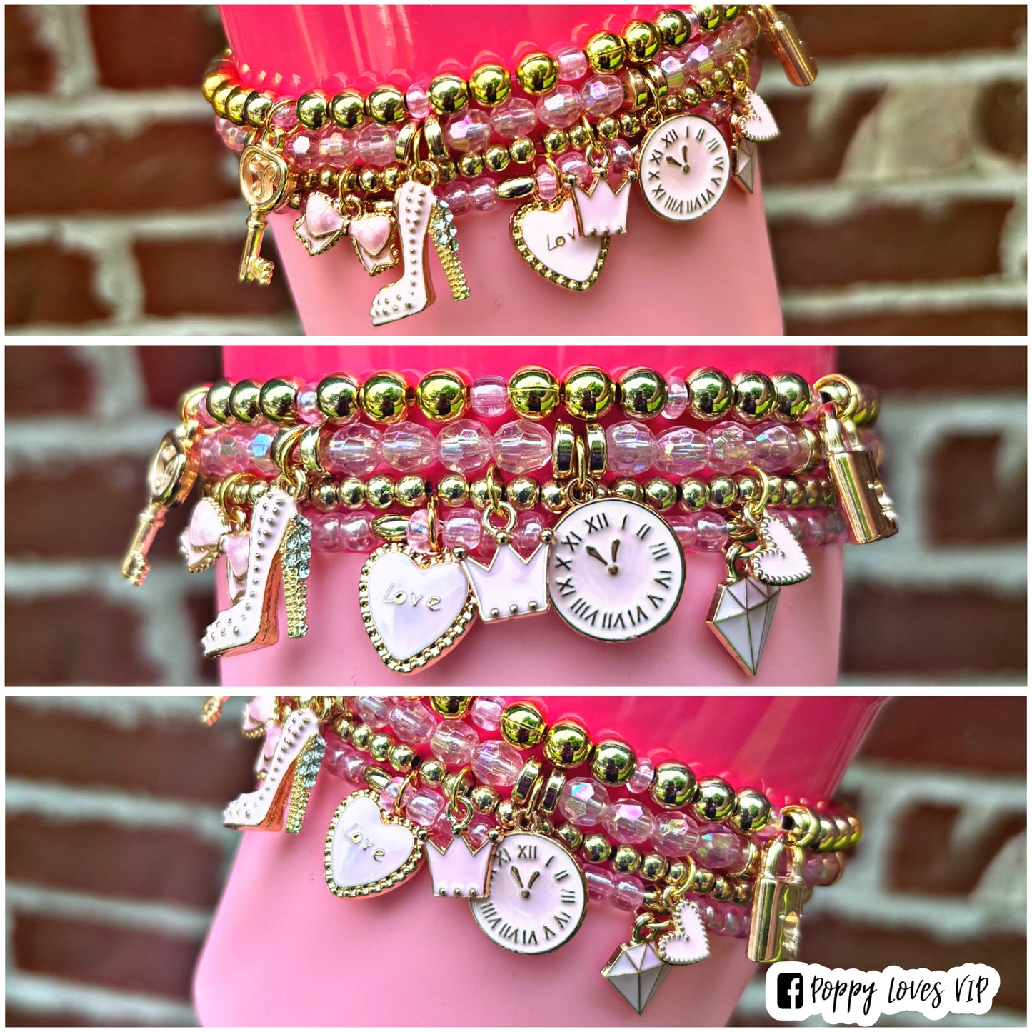 Bracelets de créateurs inspirés de la coupe Lux rose