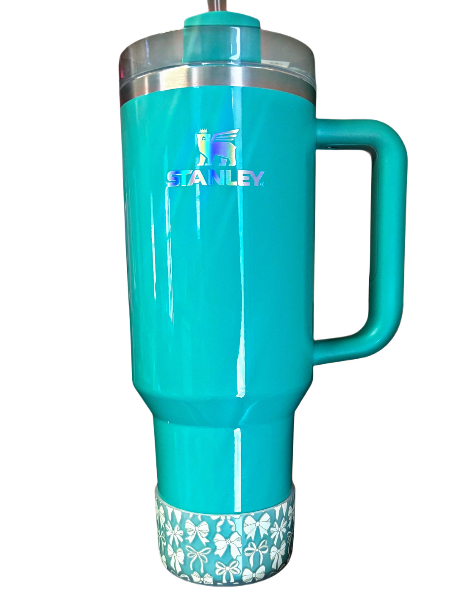 Botte en silicone transparente avec nœuds blancs