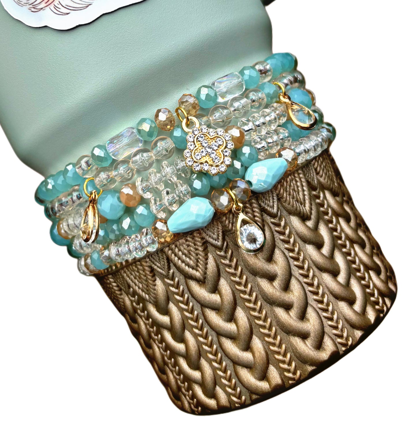 Bracelets coupe céladon doré