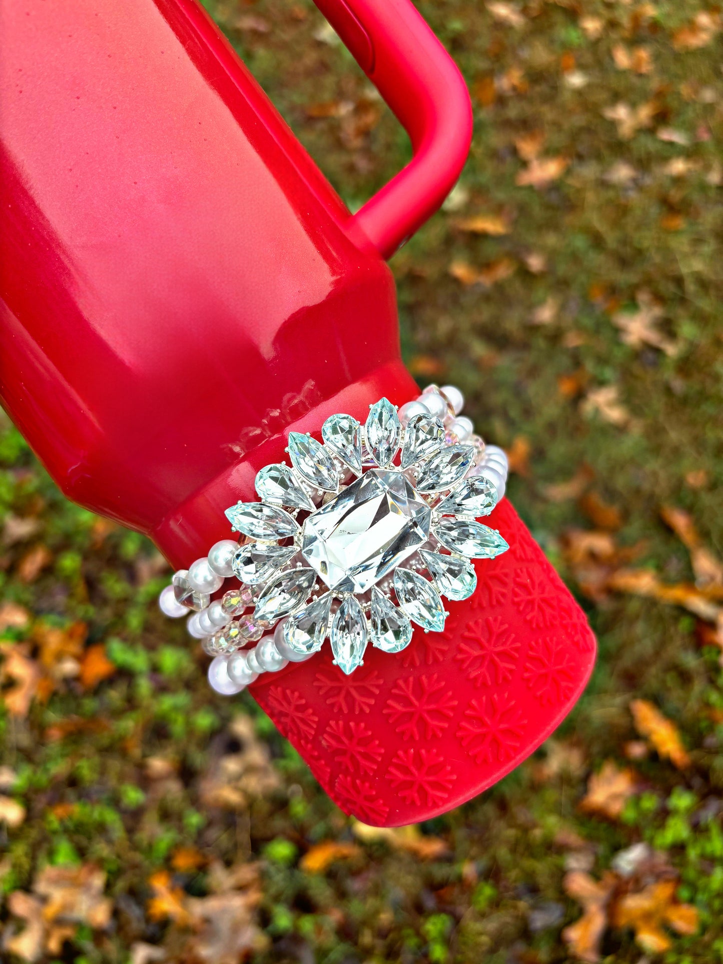 Bracelets en coupe de perles en platine