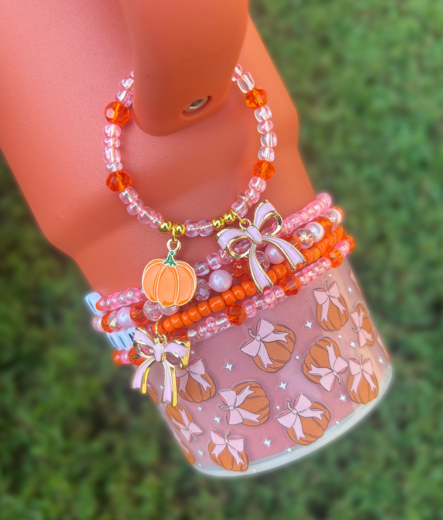 Pumpkin Bow Magnetic Handle Charm