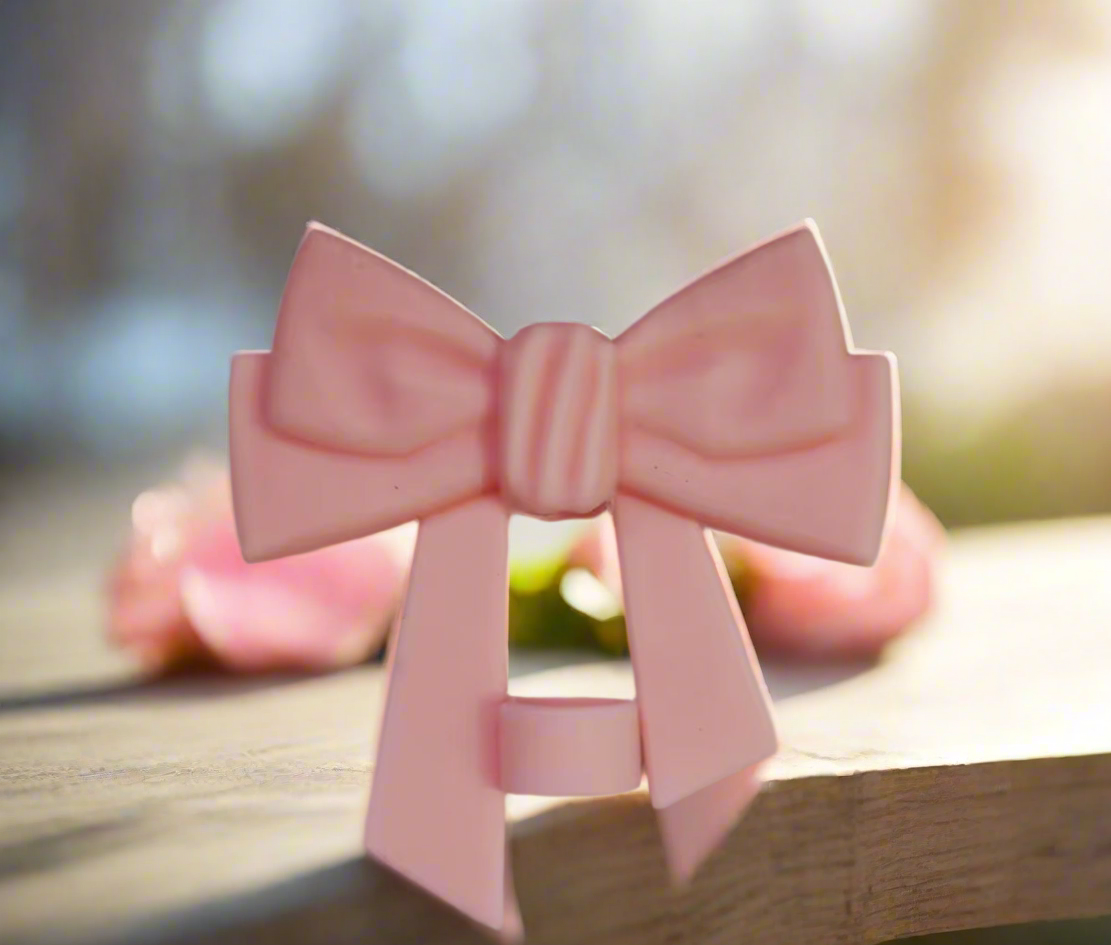 Pink Bow Silicone Straw
