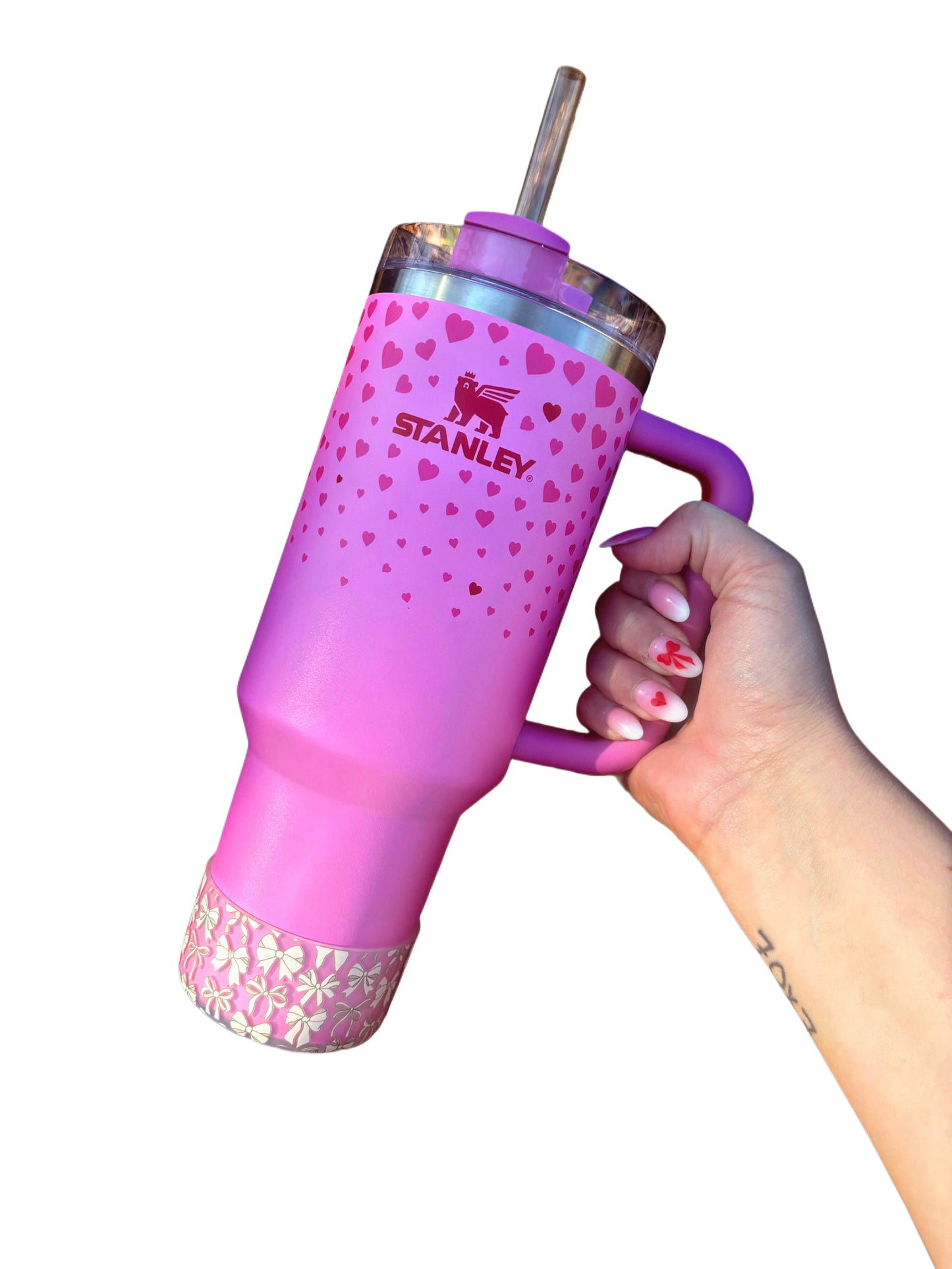 Botte en silicone transparente avec nœuds blancs