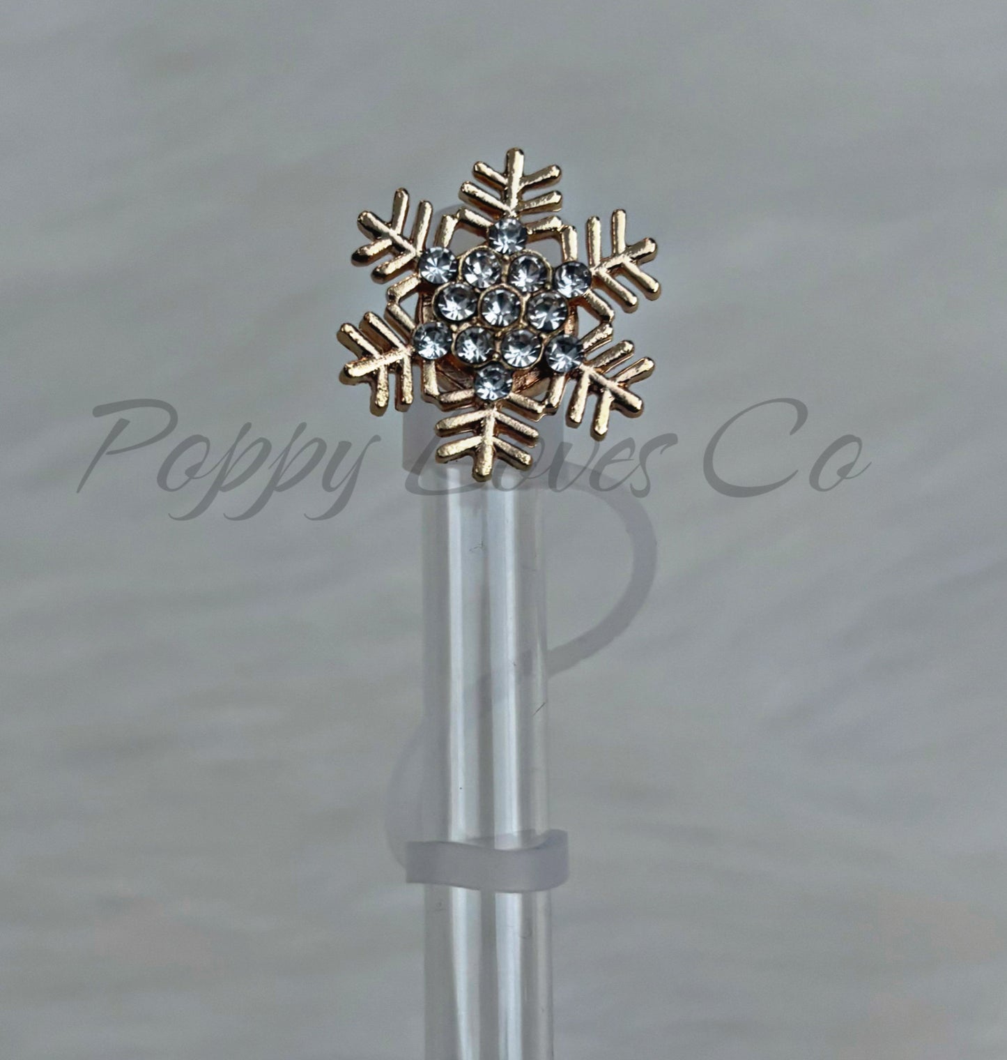 Décoration de paille de luxe en forme de flocon de neige avec strass dorés