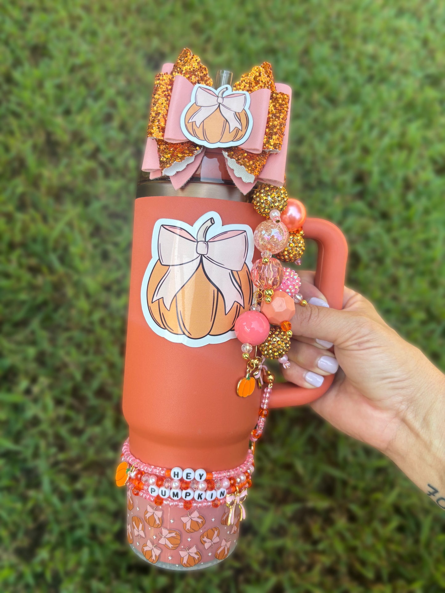 Pumpkin Bows Transparent Silicone Boot