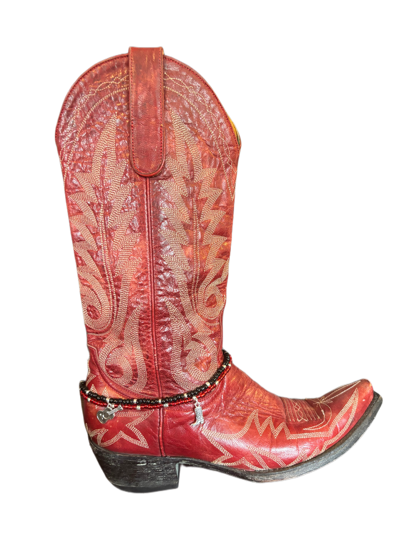 Bracelet de bottes de cow-girl avec breloques guitare et bottes. Choisissez les couleurs de votre bracelet !