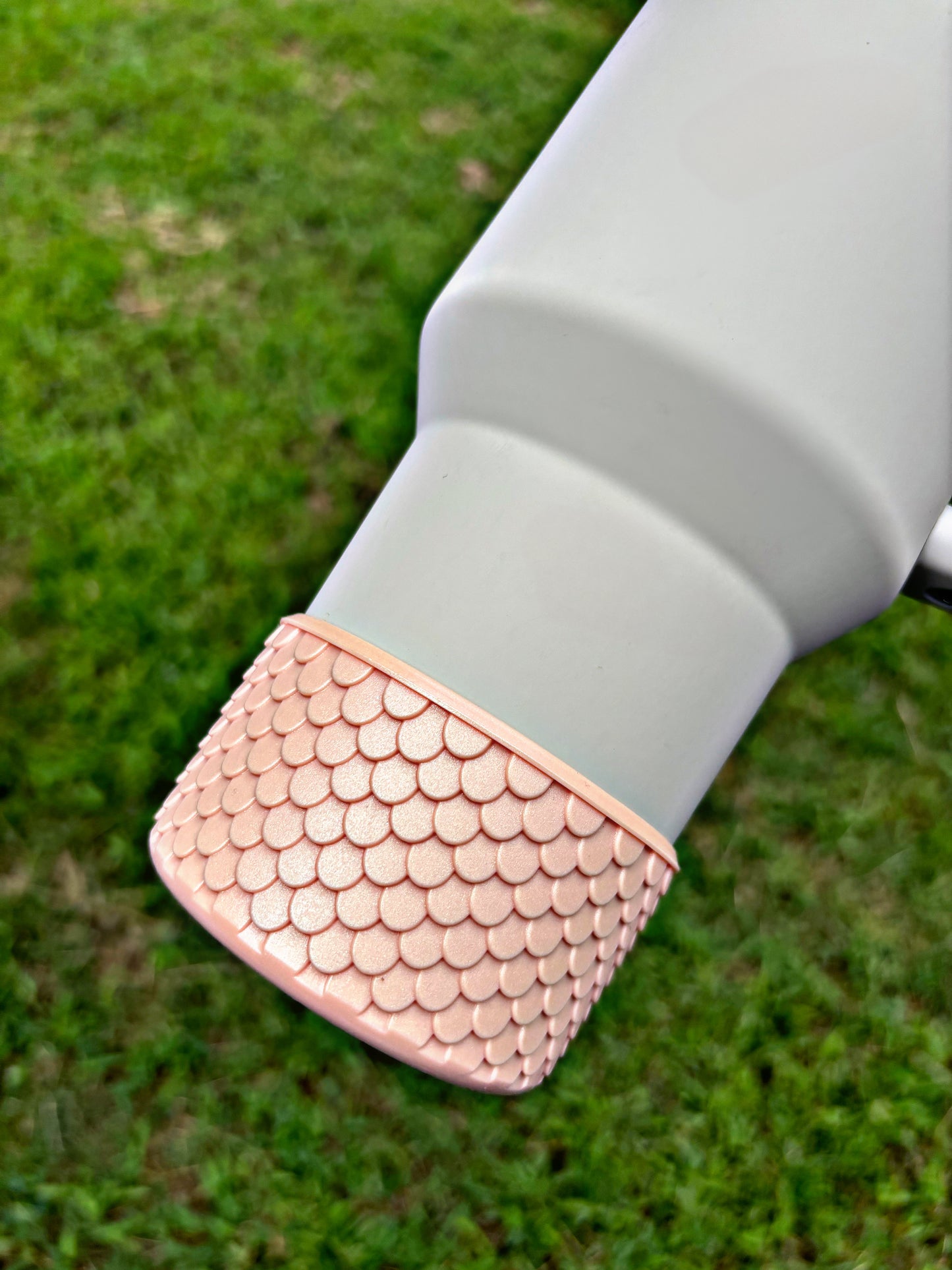 Peachy Shimmer Mermaid Scales Silicone Boot. Stanley Cup Accessories