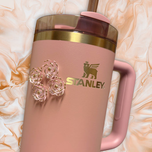 Lot de 4 aimants floraux rose clair