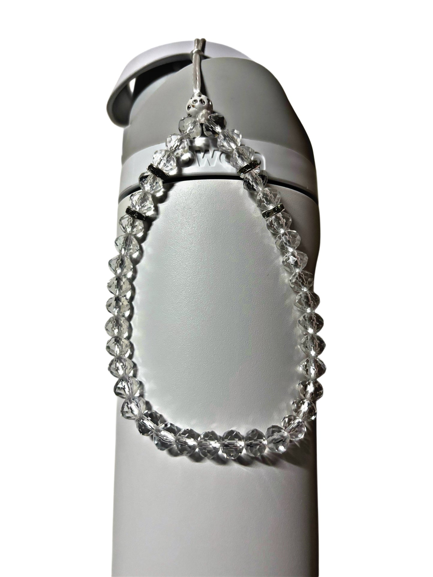 Bracelet à breloques en cristal transparent