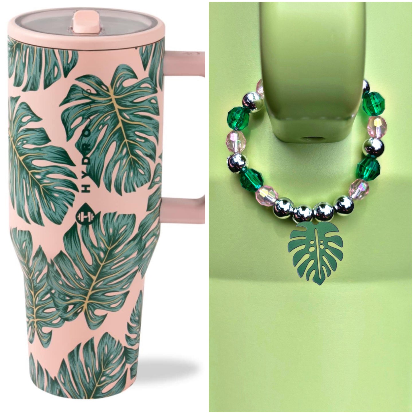 Accessoires de tasse à breloques Monstera Hydrojug avec poignée