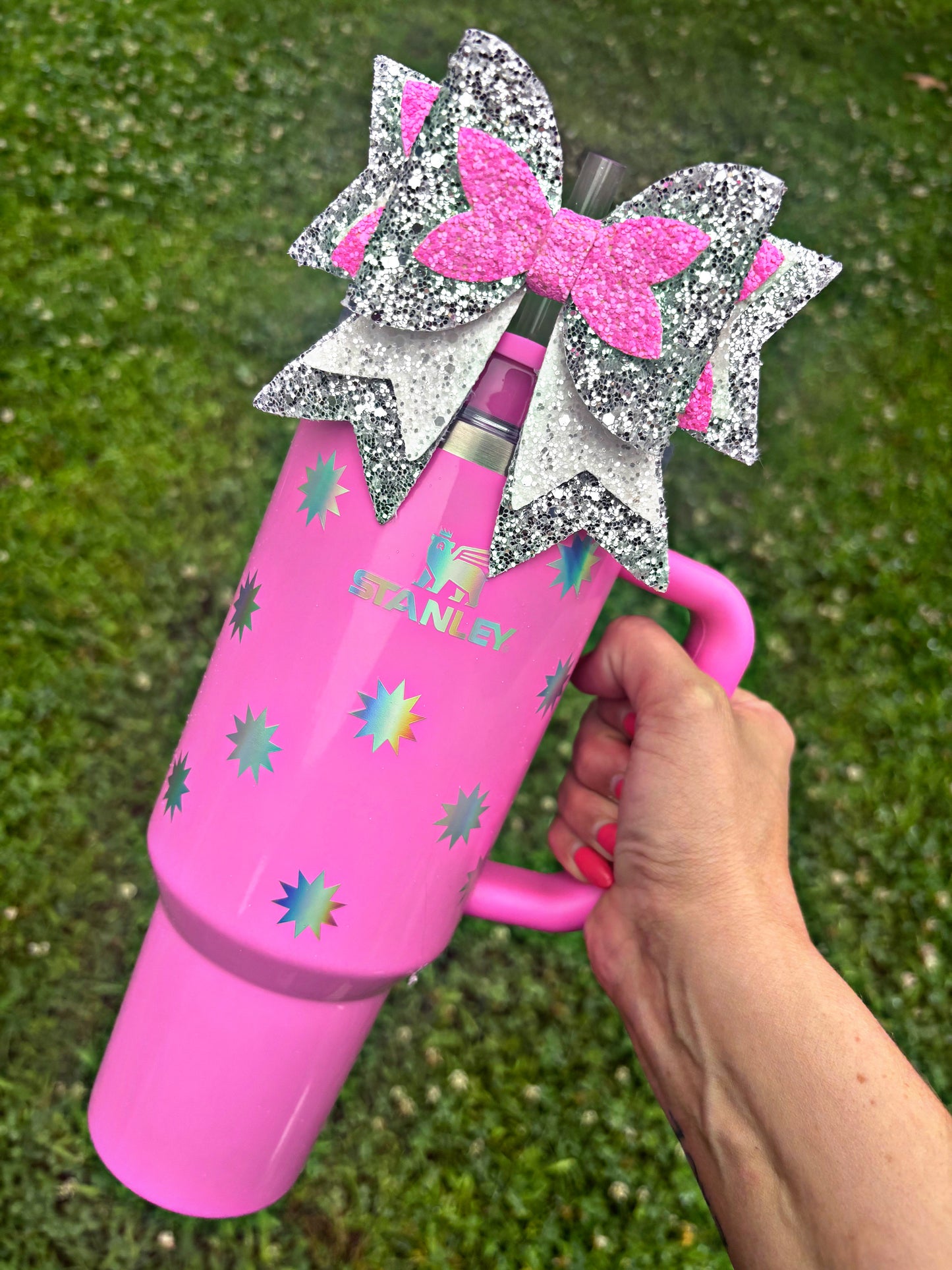 Pink Starburst XL Sailor Bow