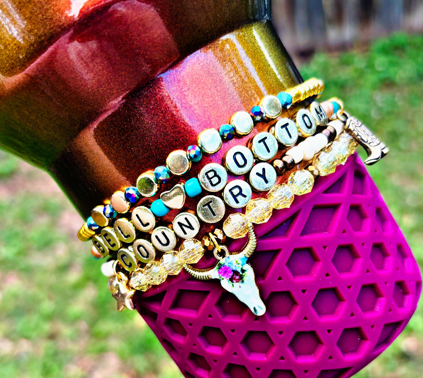 Bell Bottom Country Gold Cup Bracelets Accessories