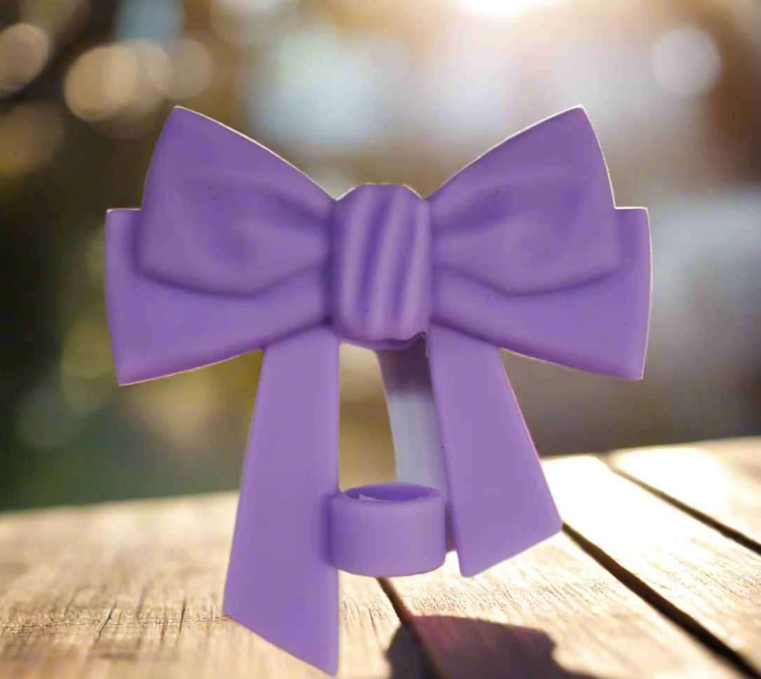 Purple Bow Silicone Straw