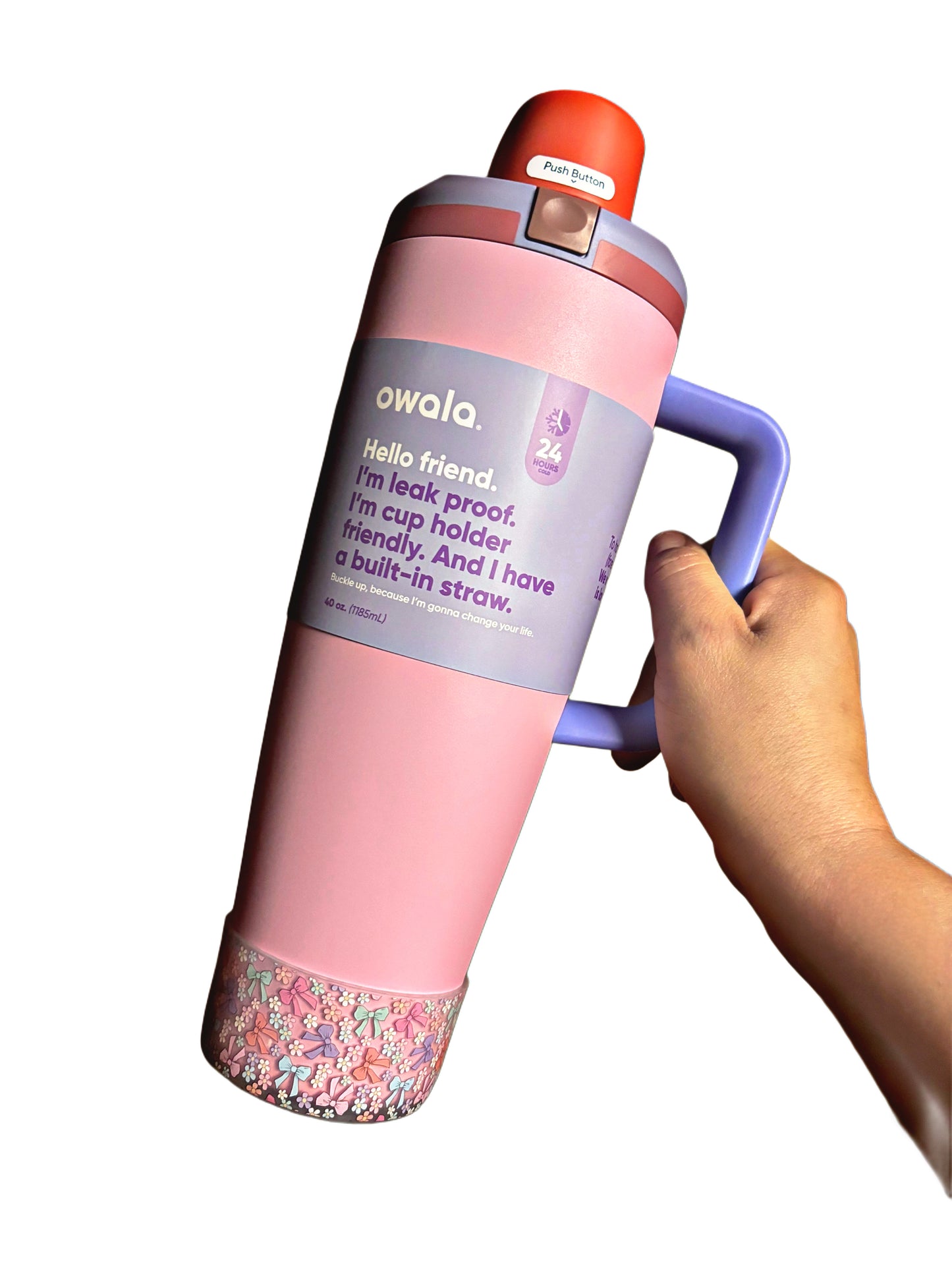 Botte en silicone transparente avec nœuds roses