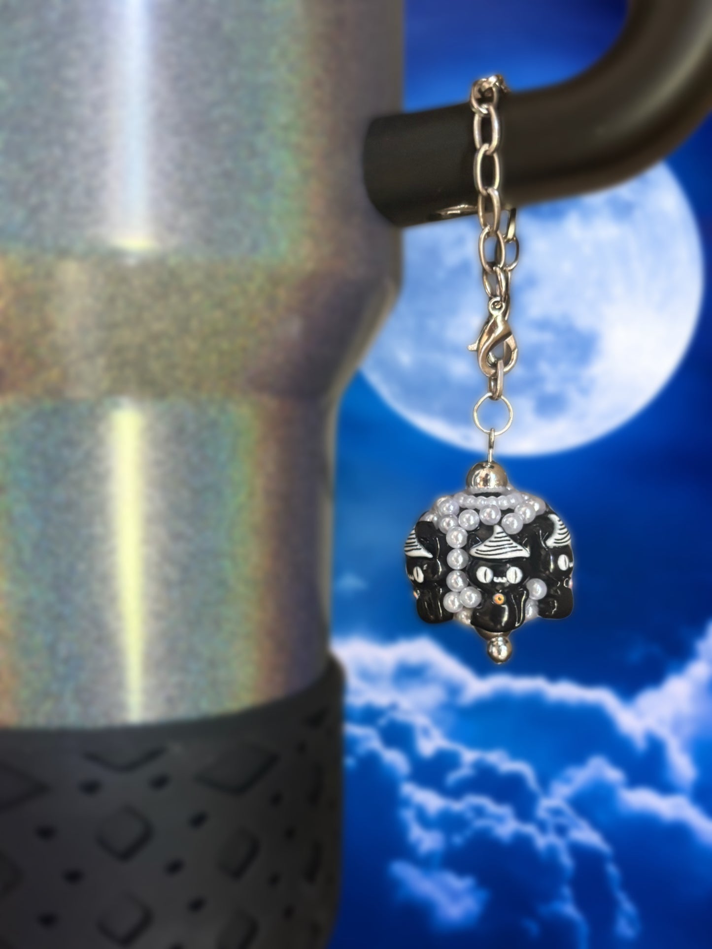 Black Cat Handle Charm