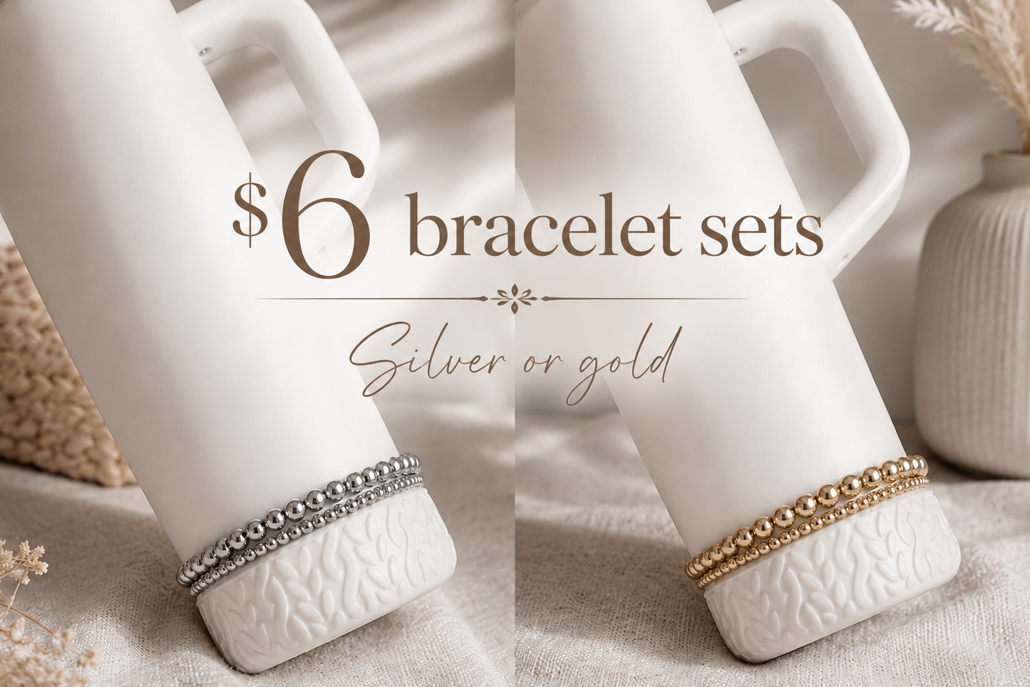 Set 2 Bracelets-Silver Or Gold