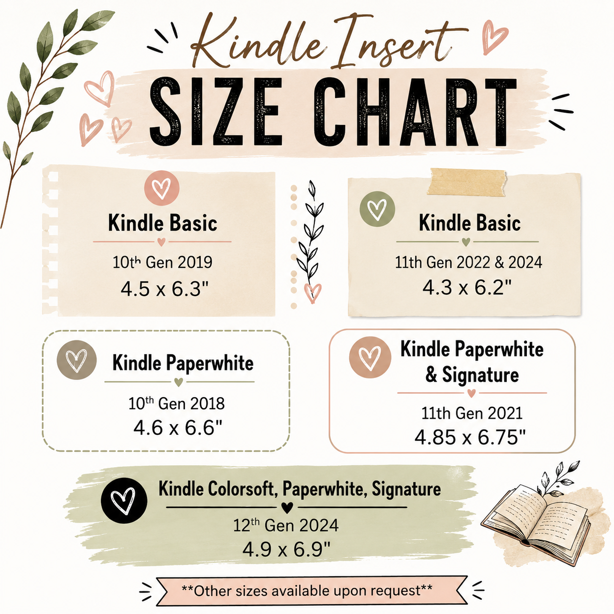 Midnight Floral Kindle Insert