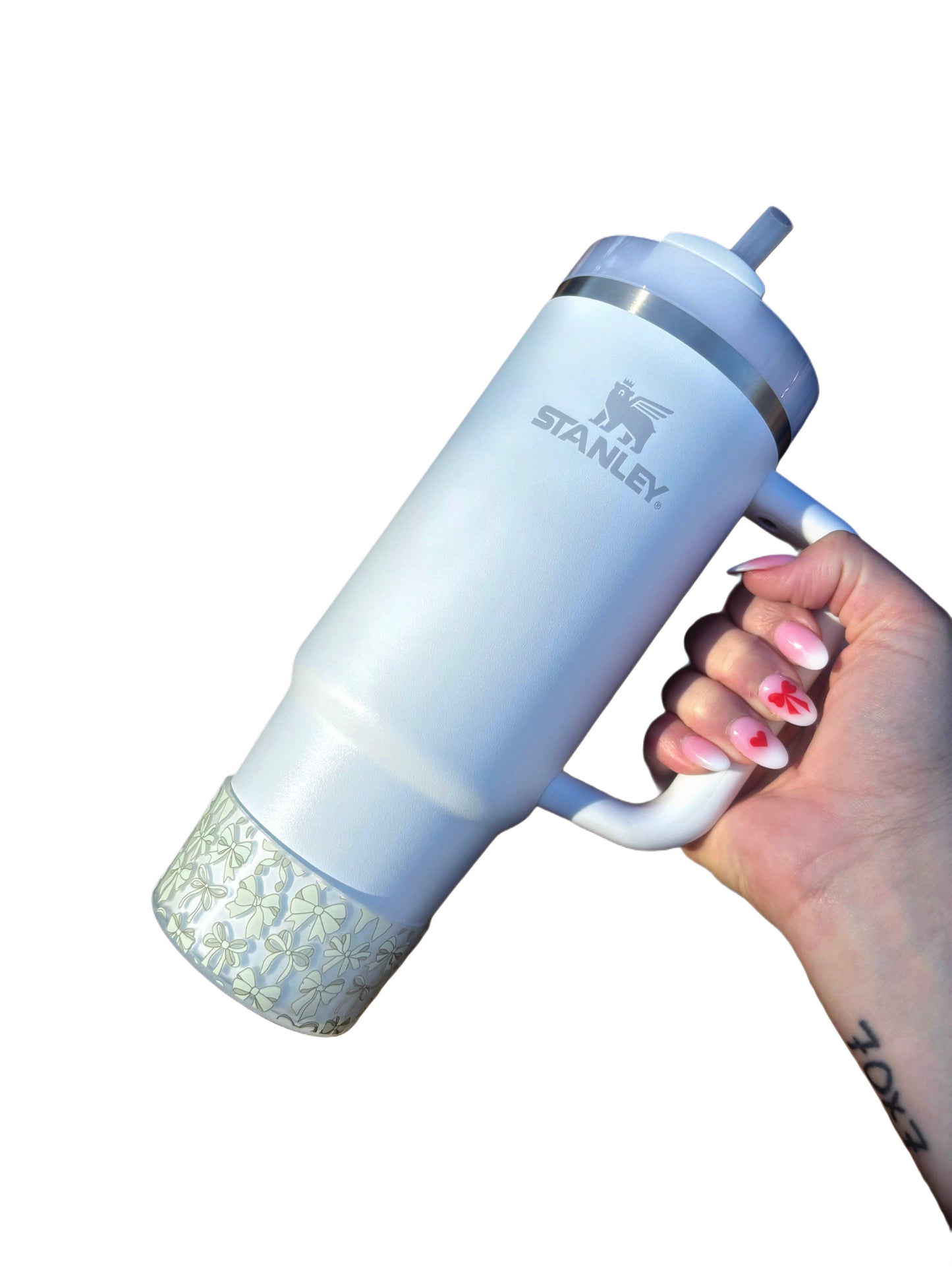 Botte en silicone transparente avec nœuds blancs