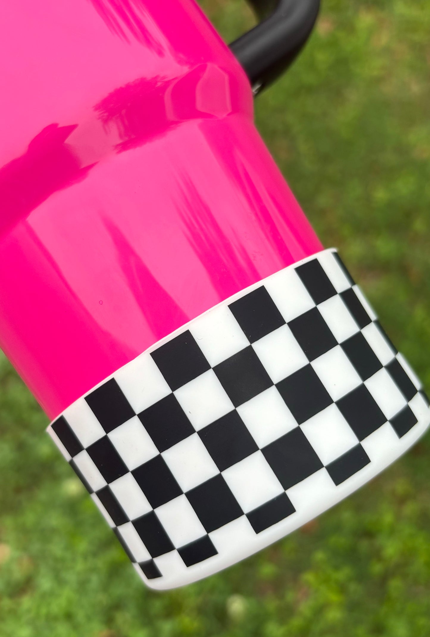 Black and White Checkered Silicone Boot