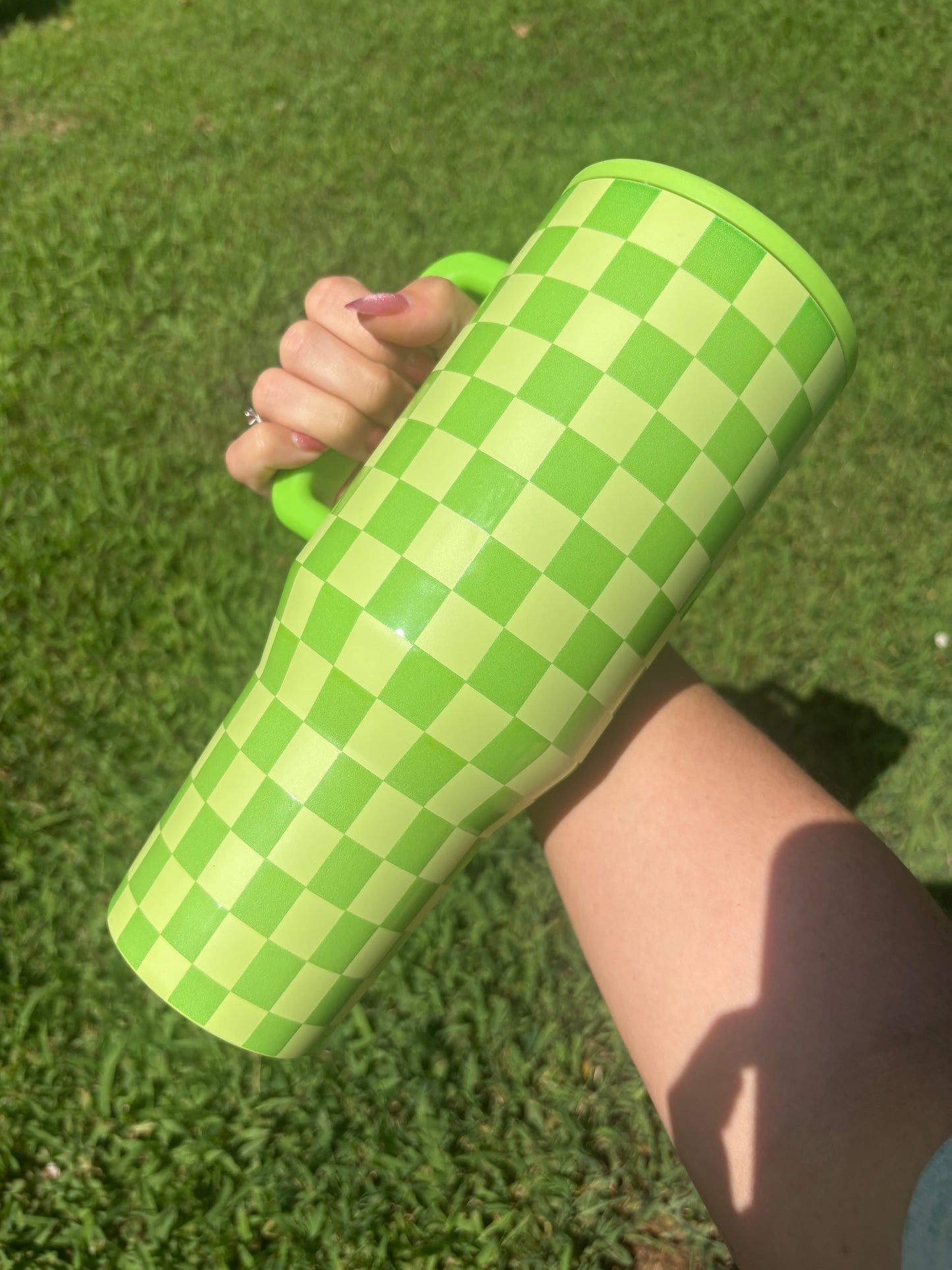 HJ Green Checkered 40oz