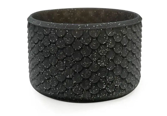 Botte Owala en silicone à paillettes noires de minuit avec écailles de sirène