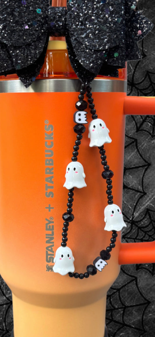 White Ghosts Charm (works with straw, spout, or flip handle)