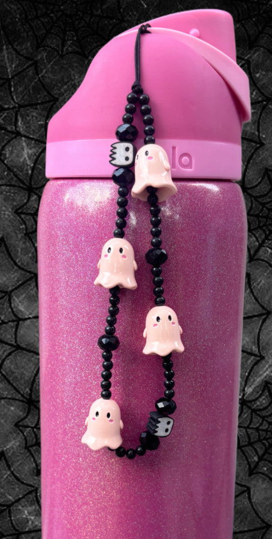 Light Pink Ghosts Charm (works with straw, spout, or flip handle)