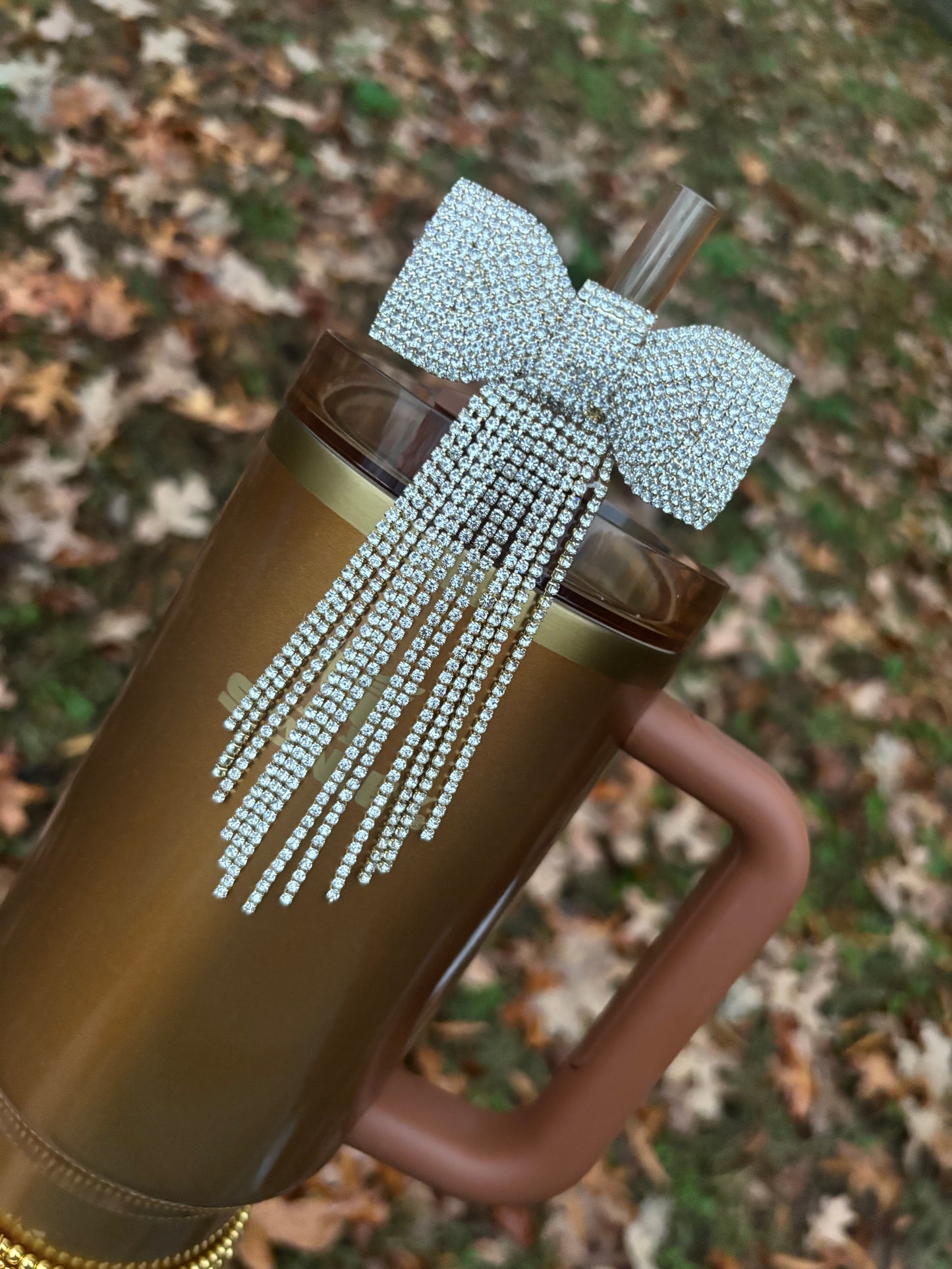Topper de paille avec nœud en strass Bling Bling