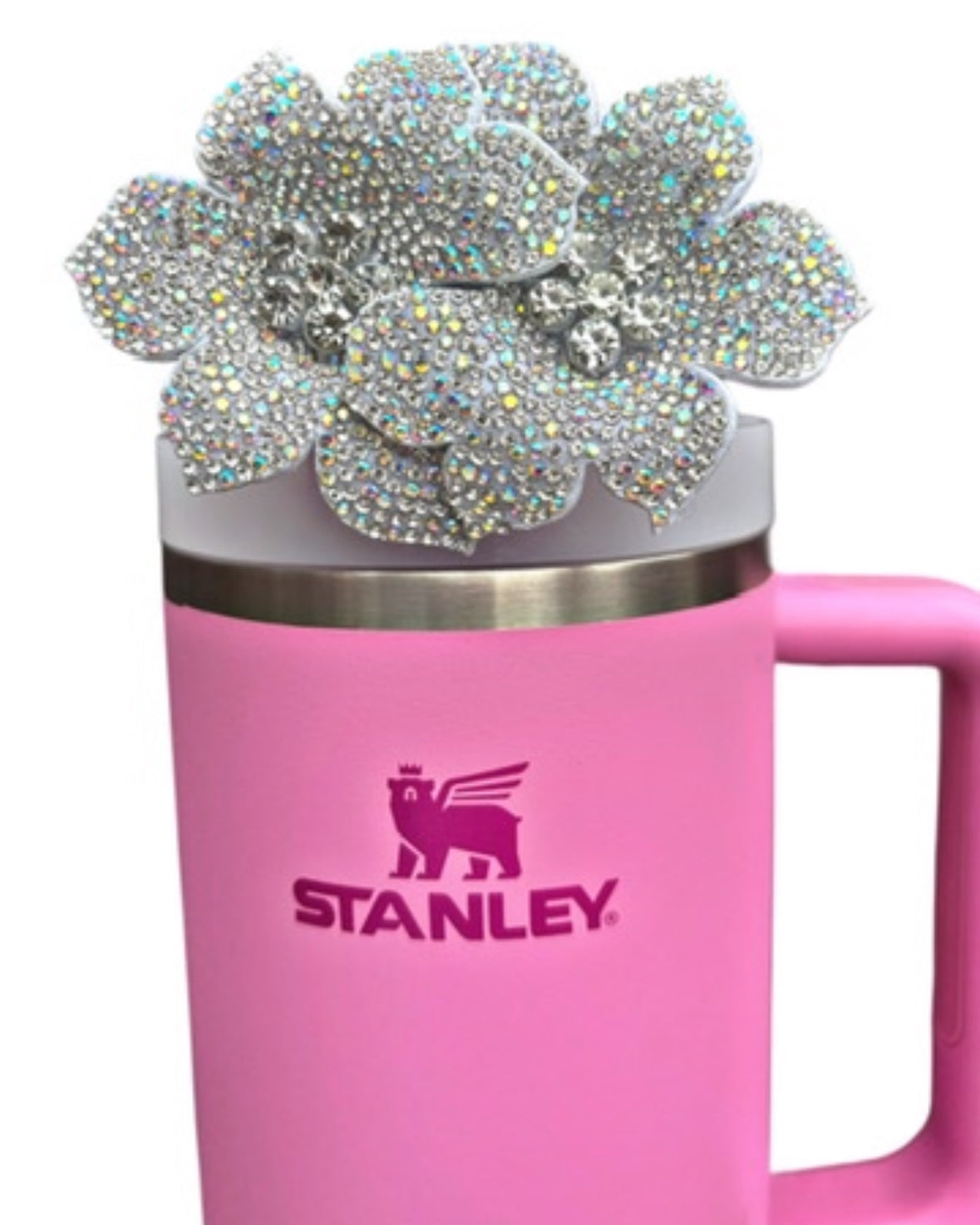 Topper de paille avec nœud à paillettes White Frost