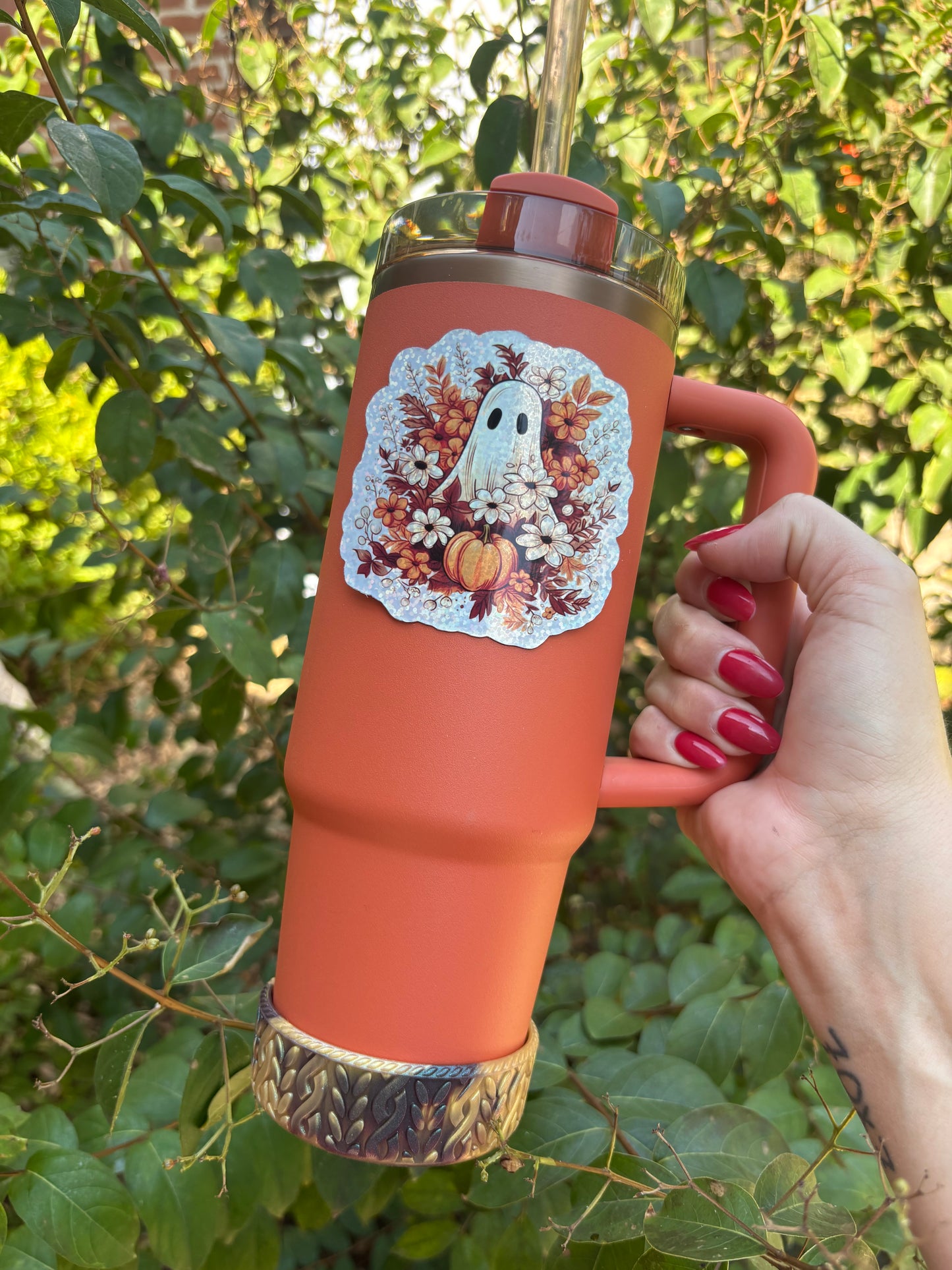 Fall Floral Ghost Magnet