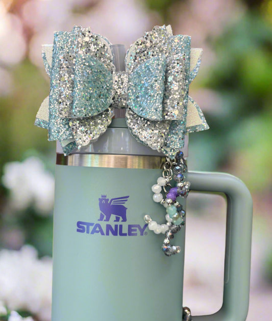 Blue Cactus Deluxe Glitter Bow